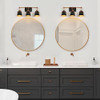 GEPOW Bathroom Light Fixtures Modern Farmhouse 3 Light Copper Gold - Black/Gold