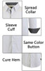 GALAXY BY HARVIC MENS LONG SLEEVE SOLID SLIM FIT DRESS SHIRTS SIZE 2XL - WHITE New