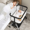 FODOSS BABY BASSINET BEDSIDE SLEEPER WITH WHEELS AND STORAGE TRAY - DARK GREY