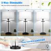 BESLOWE MODERN TOUCH CONTROL TABLE LAMPS 2 USB 3-Way Dimmable Set of 2 - Black