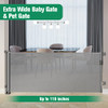 KISKIZ RETRACTABLE BABY GATES EXTRA WIDE BABY GATE OPENINGS 110 INCH WIDE - GRAY