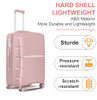 Fancial Expandable Luggage with Spinner Wheels, AT01057-2PC, Pink, 2-Piece Set