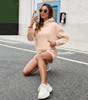 FKEEP WOMENS 2 PIECE SWEATSUIT OUTFITS HALF ZIP HOODIE SWEAT SHORTS PINK M New
