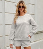 FKEEP WOMEN 2 PIECE OUTFITS SWEATSUIT OVERSIZED CLOTHES 2023 FASHION - L - GRAY New