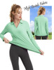 FKEEP WOMEN TENNIS GOLF SHIRT LONG SLEEVED TOP ACTIVEWEAR V-NECK MINT GREEN M New