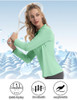 FKEEP WOMEN TENNIS GOLF SHIRT LONG SLEEVED TOP ACTIVEWEAR V-NECK MINT GREEN M New