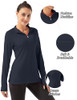 FKEEP WOMEN'S POLO SHIRTS LONG SLEEVE UPF 50+ SUN - SIZE: WOMEN XS - BLUE GRAY New