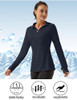 FKEEP WOMEN'S POLO SHIRTS LONG SLEEVE UPF 50+ SUN - SIZE: WOMEN XS - BLUE GRAY New