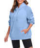 FKEEP OVERSIZE HOODIES WOMEN FLEECE CASUAL LONG SLEEVE PULLOVER A-LIGHT BLUE L New