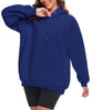 FKEEP Oversize Hoodies Women Fleece Crewneck Sweatshirt M Z Blue New