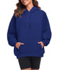 FKEEP Oversize Hoodies Women Fleece Crewneck Sweatshirt M Z Blue New