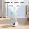 Homvana Humidifiers for Bedroom Home 3.6 L Cool Mist Top-Fill 34H Super Long