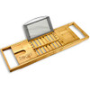 TREGINI LUXURY BATHTUB TRAY CADDY - ADJUSTABLE BAMBOO - NATURAL BAMBOO New