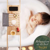 TREGINI LUXURY BATHTUB TRAY CADDY - ADJUSTABLE BAMBOO - NATURAL BAMBOO New