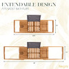 TREGINI LUXURY BATHTUB TRAY CADDY - ADJUSTABLE BAMBOO - NATURAL BAMBOO New