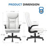 BESTERA EXECUTIVE OFFICE CHAIR, LEATHER ERGONOMIC OFFICE CHAIR - WHITE