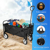 YSSOA ROLLING FOLDING ROLLING COLLAPSIBLE GARDEN CART BLACK