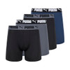PUMA MEN'S 4 PACK ACTIVE STRETCH BOXER BRIEFS - SIZE MEN L - BLUE/BLACK/GRAY New