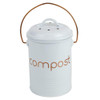 0.75 GALLON COMPACT COUNTERTOP COMPOST BIN HOME BASICS WHITE - ROSE GOLD ACCENTS