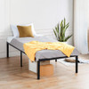 OLEESLEEP 18 INCH HEAVY DUTY STEEL SLAT ASSEMBLY PLATFORM BED, TWIN - BLACK