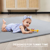 ANGELBLISS BABY PLAYPEN MAT 79"X 63"X 1.18" SELF-INFLATING PLAY MAT - GRAY