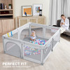 ANGELBLISS BABY PLAYPEN MAT 79"X 63"X 1.18" SELF-INFLATING PLAY MAT - GRAY