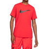 NIKE SPORTSWEAR SWOOSH MEN'S T-SHIRT - UNIVERSITY RED/BLACK SIZE X-LARGE New