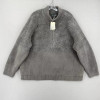 BAREFOOT DREAMS COZYCHIC 1/2 ZIP MIXED SHEARLING PULLOVER SIZE: L - GLACIER GRAY New