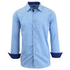 GALAXY BY HARVIC MEN'S LONG SLEEVE SLIM-FIT SOLID DRESS SHIRTS 2XL - LIGHT BLUE New