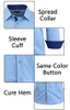 GALAXY BY HARVIC MEN'S LONG SLEEVE SLIM-FIT SOLID DRESS SHIRTS 2XL - LIGHT BLUE New