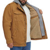 LEVI'S MEN'S WASHED COTTON HOODED MILITARY JACKET TALL LARGE WORKER BROWN New