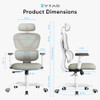 SYTAS ERGONOMIC OFFICE CHAIR, HIGH BACK COMPUTER DESK LUMBAR - LIGHT GREY
