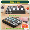 KOCWELL Bag Organizer & Plastic Wrap Dispenser with Cutter, 6 In 1 Bamboo Foil