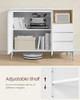 VASAGLE SIDEBOARD, BUFFET CABINET DOORS HEIGHT ADJUSTABLE SHELF UBBK273W11
