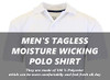 Galaxy by Harvic Men's Tagless Moisture Wicking Polo Shirt - White XL New