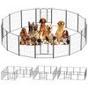 CAKOSSY HEAVY DUTY METAL PET DOG PLAYPEN [32" HEIGHT] RUSTPROOF - METAL BLACK