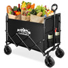 LASHAKE COLLAPSIBLE FOLDABLE WAGON, LARGE CAPACITY HEAVY DUTY WAGON Cart -BLACK New