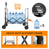 LASHAKE COLLAPSIBLE FOLDABLE WAGON, LARGE CAPACITY HEAVY DUTY WAGON Cart -BLACK New