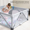 ANGELBLISS Baby Playpen with Visible Mesh, Portable, 50 Balls-59”×71” GL-02 Gray ANGELBLISS Baby Playpen with Visible Mesh, Portable, 50 Balls-59”×71” GL-02 Gray