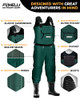 Foxelli Chest Waders Waterproof 4mm Neoprene Hunting Fishing Waders Unisex Green