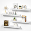 LOVE-KANKEI WHITE LONG FLOATING SHELVES FOR WALL 24 INCH SET OF 4 - WHITE