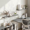 BAMEOS FLOATING SHELVES, WALNUT WALL GRAY, SET OF 2, HANGING SHELVES