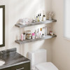 BAMEOS FLOATING SHELVES, WALNUT WALL GRAY, SET OF 2, HANGING SHELVES