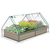 SONFILY METAL RAISED GARDEN BED, GALVANIZED STEEL, 8X4X1FT, BROWN