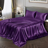 VONTY SATIN SHEETS QUEEN BED SHEETS 1 DEEP POCKET FITTED 1 FLAT 2 PILLOW CASES New
