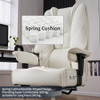 EXCEBET BIG AND TALL OFFICE CHAIR 400LBS WIDE SEAT, LEATHER HIGH BACK - WHITE