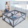 YOBEAR FOLDABLE BABY PLAYPEN LARGE PLAYPEN FOR BABIES AND TODDLERS - DARK GRAY