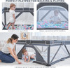 YOBEAR FOLDABLE BABY PLAYPEN LARGE PLAYPEN FOR BABIES AND TODDLERS - DARK GRAY