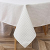 MAGESTIC GIFTWARE TABLECLOTH, JACQUARD, 60" X 90" - HOUNDSTOOTH WHITE