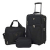 TRAVELERS CLUB BOWMAN EXPANDABLE LUGGAGE 3-PIECE SET (DOPP/TOTE/20) BLACK New